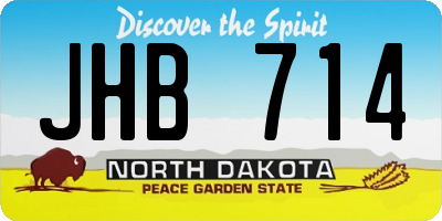 ND license plate JHB714