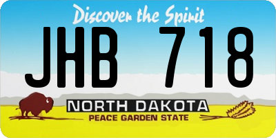 ND license plate JHB718