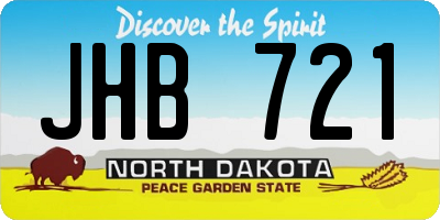 ND license plate JHB721