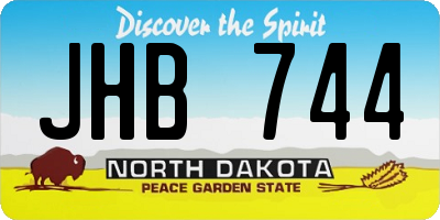 ND license plate JHB744