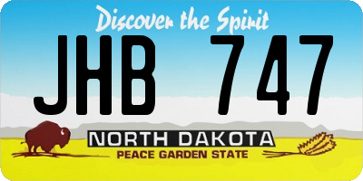 ND license plate JHB747