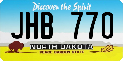 ND license plate JHB770