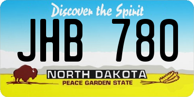 ND license plate JHB780