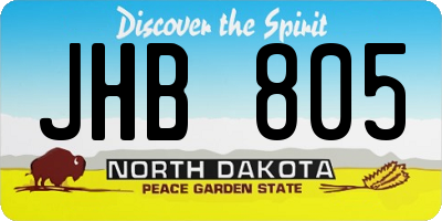 ND license plate JHB805