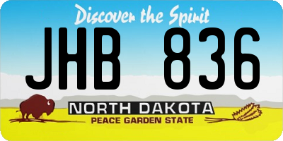 ND license plate JHB836