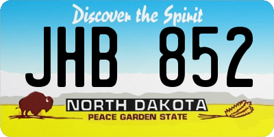 ND license plate JHB852
