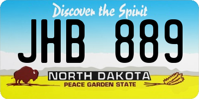 ND license plate JHB889