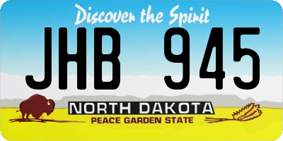 ND license plate JHB945