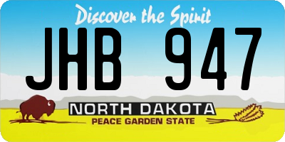 ND license plate JHB947