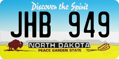 ND license plate JHB949