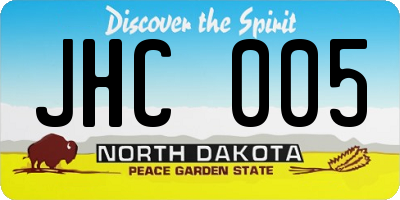 ND license plate JHC005