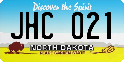 ND license plate JHC021