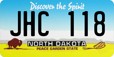 ND license plate JHC118