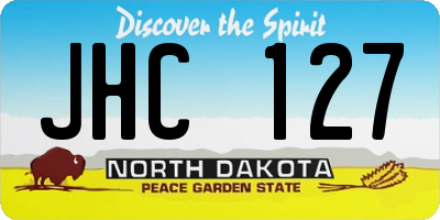 ND license plate JHC127