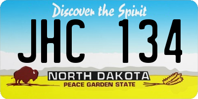 ND license plate JHC134
