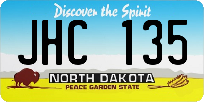ND license plate JHC135