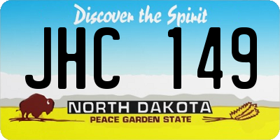 ND license plate JHC149