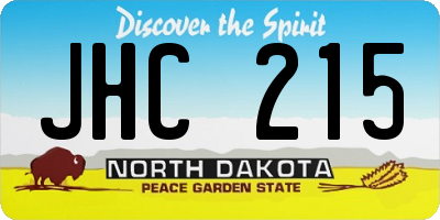 ND license plate JHC215