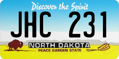 ND license plate JHC231