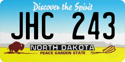 ND license plate JHC243