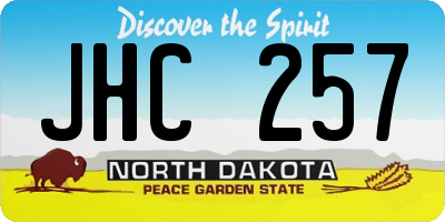 ND license plate JHC257