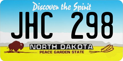 ND license plate JHC298