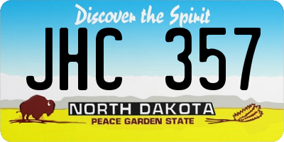 ND license plate JHC357