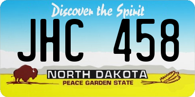 ND license plate JHC458
