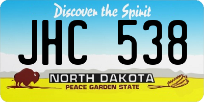 ND license plate JHC538