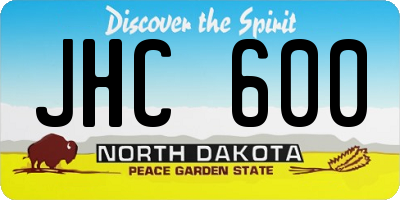 ND license plate JHC600