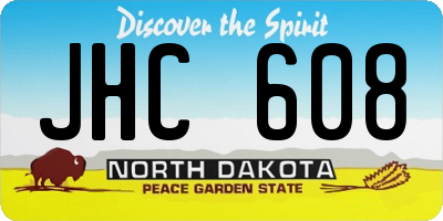 ND license plate JHC608