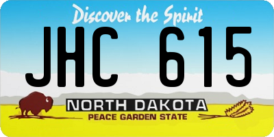 ND license plate JHC615