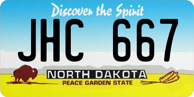 ND license plate JHC667