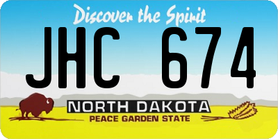 ND license plate JHC674