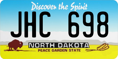 ND license plate JHC698