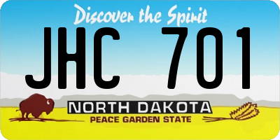 ND license plate JHC701