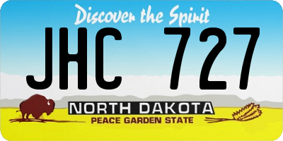 ND license plate JHC727