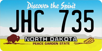 ND license plate JHC735