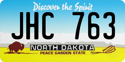 ND license plate JHC763