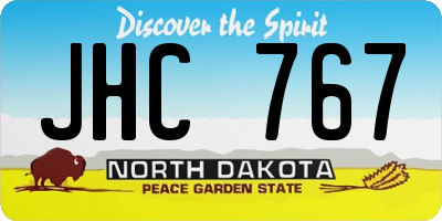 ND license plate JHC767