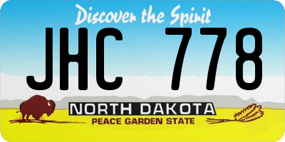 ND license plate JHC778