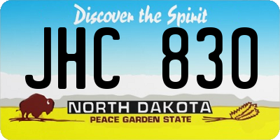 ND license plate JHC830