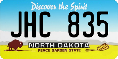 ND license plate JHC835