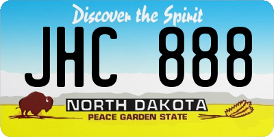 ND license plate JHC888