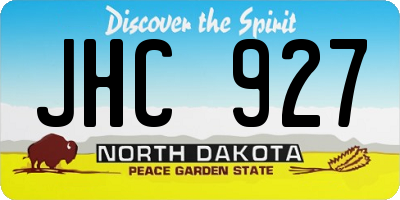 ND license plate JHC927
