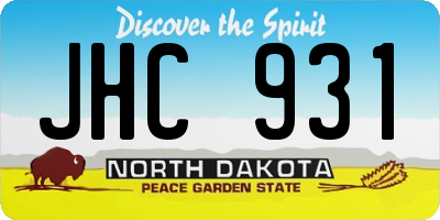ND license plate JHC931