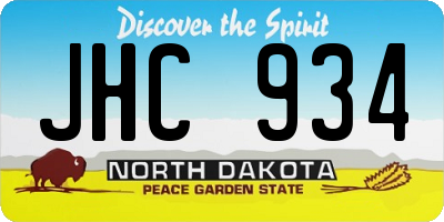 ND license plate JHC934