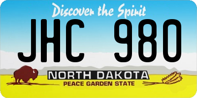 ND license plate JHC980