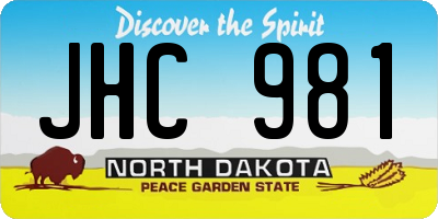 ND license plate JHC981