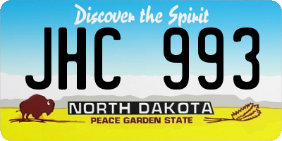 ND license plate JHC993